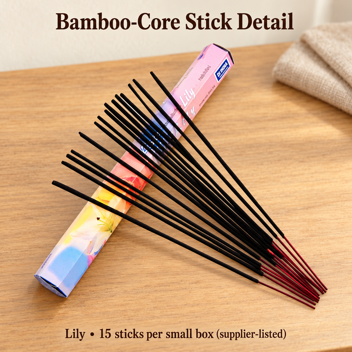 DI India Lily Incense Sticks — 15-Stick Small Box | product-05