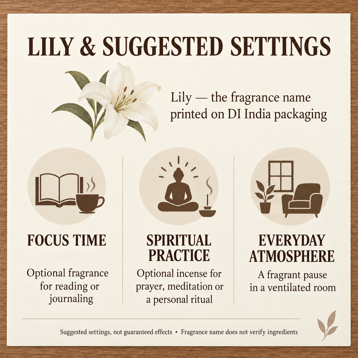 DI India Lily Incense Sticks — 15-Stick Small Box | uses