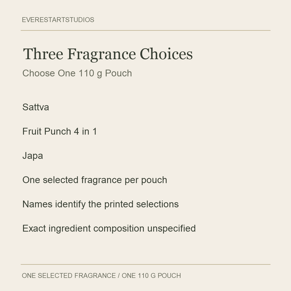 RAJ Incense Pouches — Three Fragrance Choices