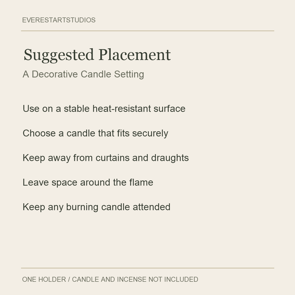 Colour-Inlaid Candle Holders — Suggested Placement