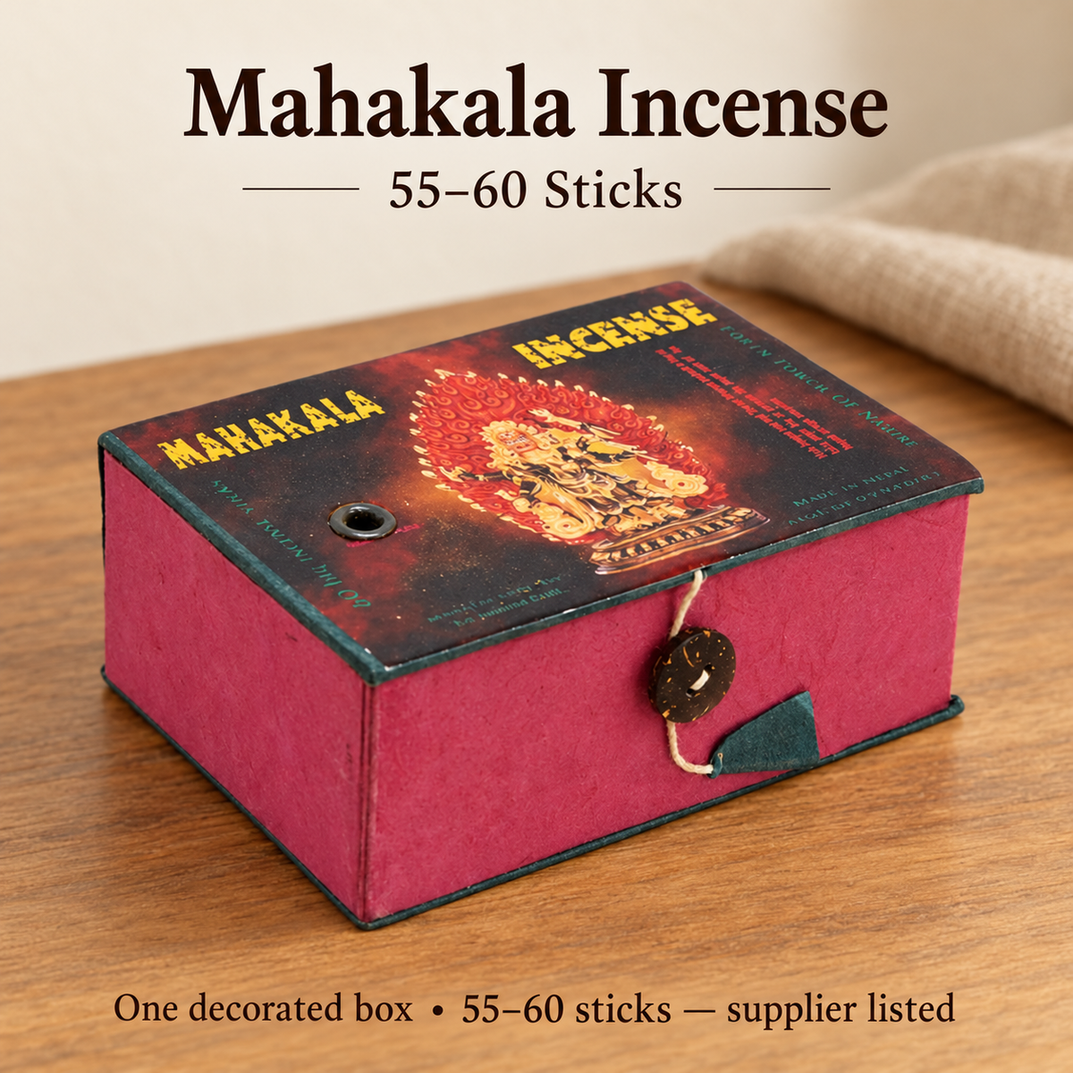 Mahakala Incense — 55–60 Short Sticks in Decorated Box — variant-01