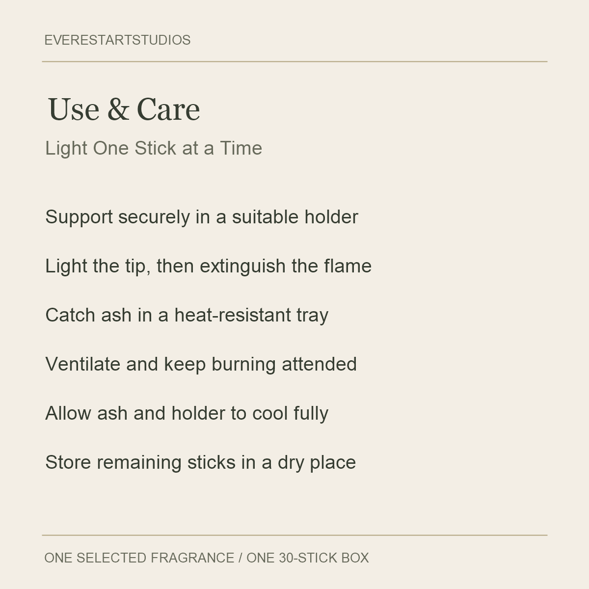 Chandra Devi Incense — Use & Care