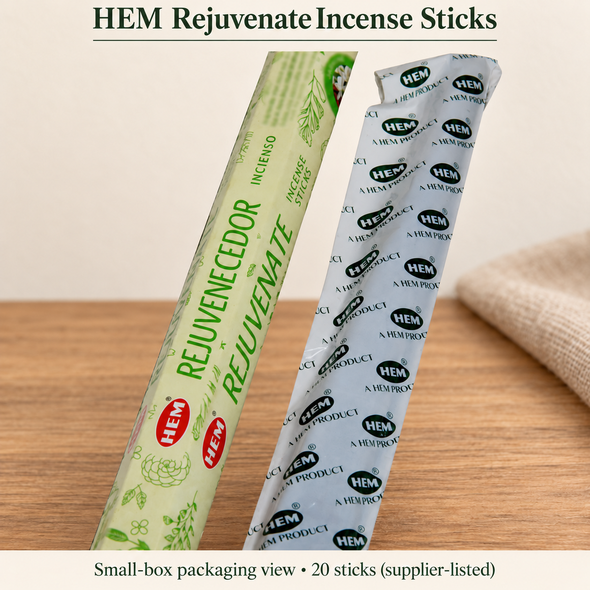 HEM Rejuvenate — small pack and original inner wrapper