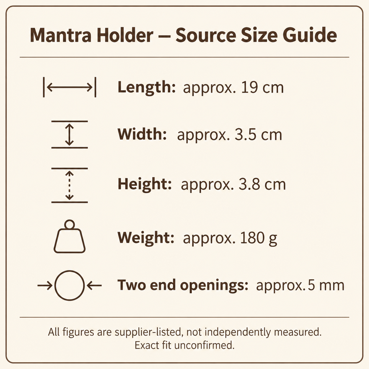 Mantra holder19by3.5by3.8cm180gsource size guide