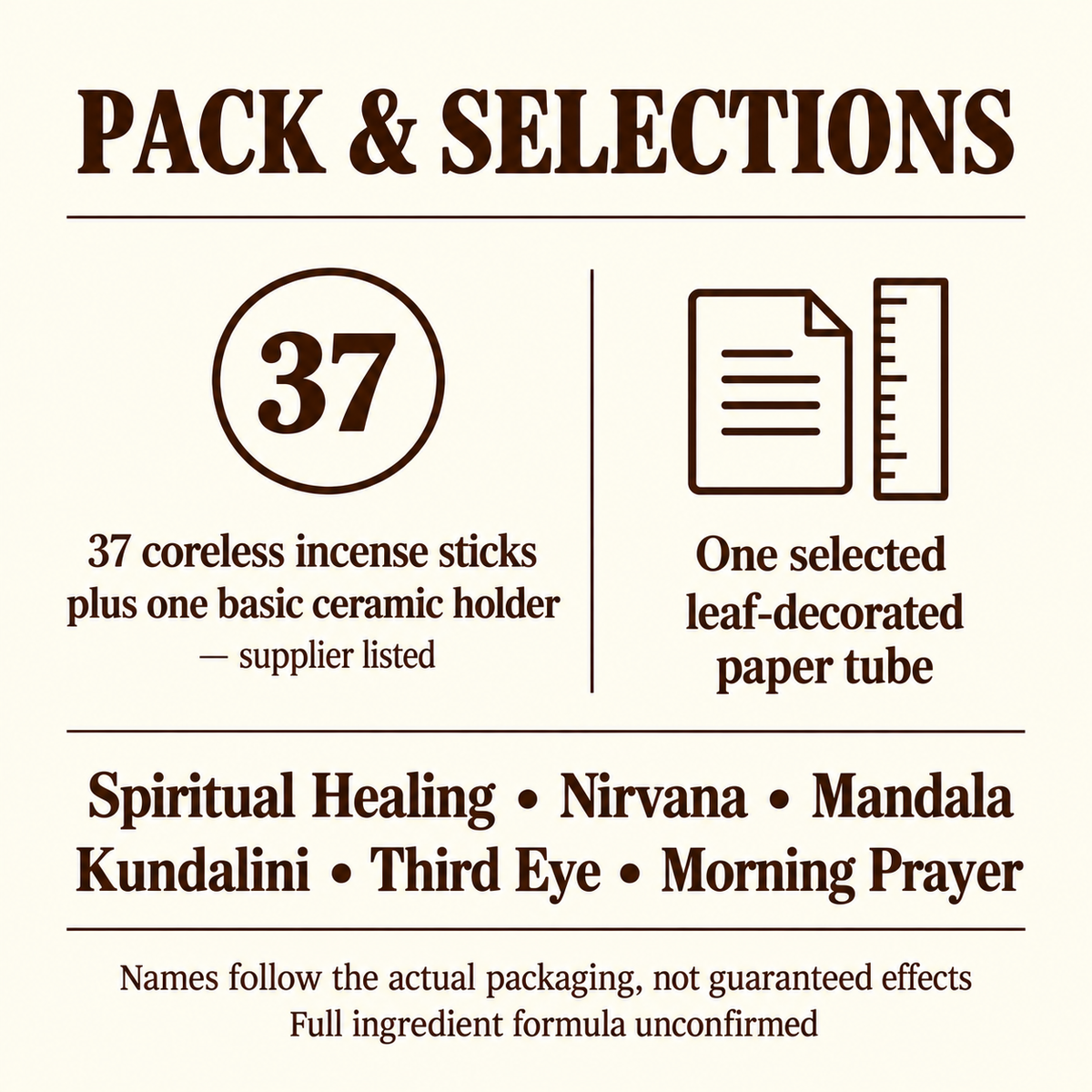 Herbal Himalaya Leaf-Wrapped Incense — 37 Sticks + Basic Holder — pack