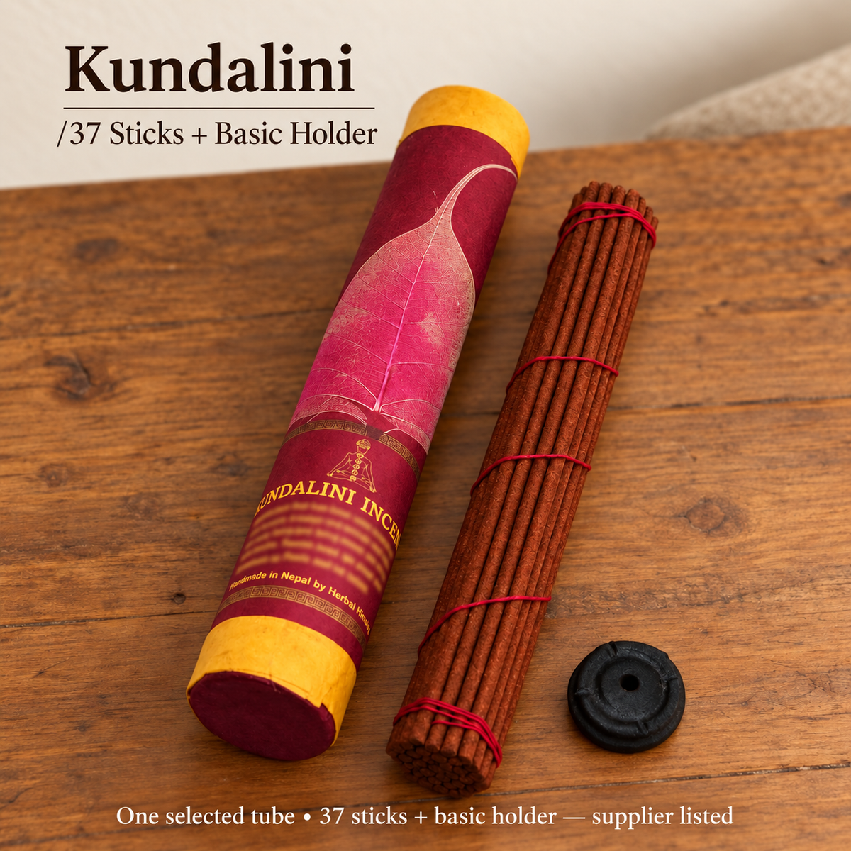 Herbal Himalaya Leaf-Wrapped Incense — 37 Sticks + Basic Holder — variant-04