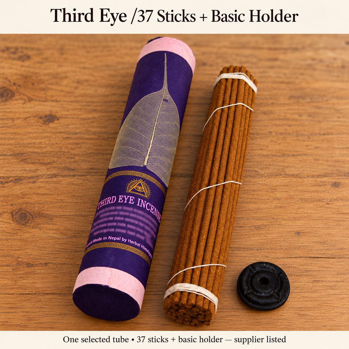 Herbal Himalaya Leaf-Wrapped Incense — 37 Sticks + Basic Holder — variant-05