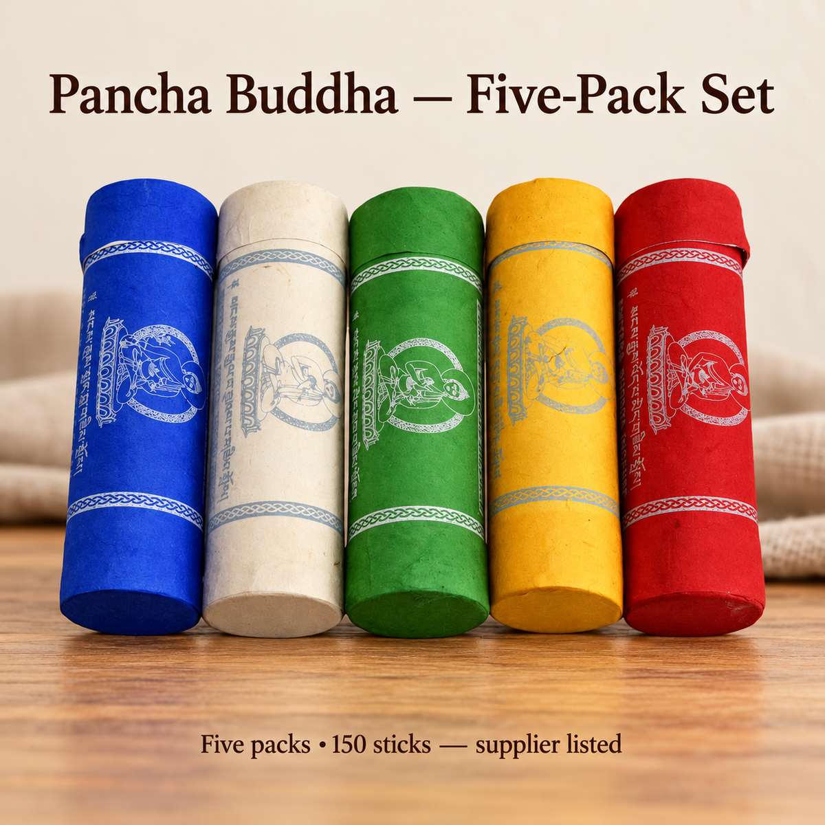 Himalayan Arts five original coloured incense packs