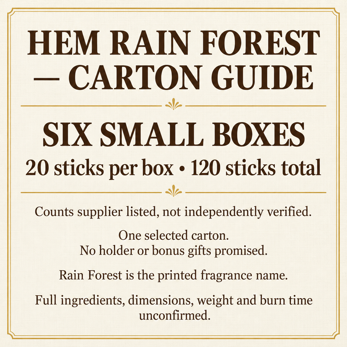 HEM Rain Forest carton guide