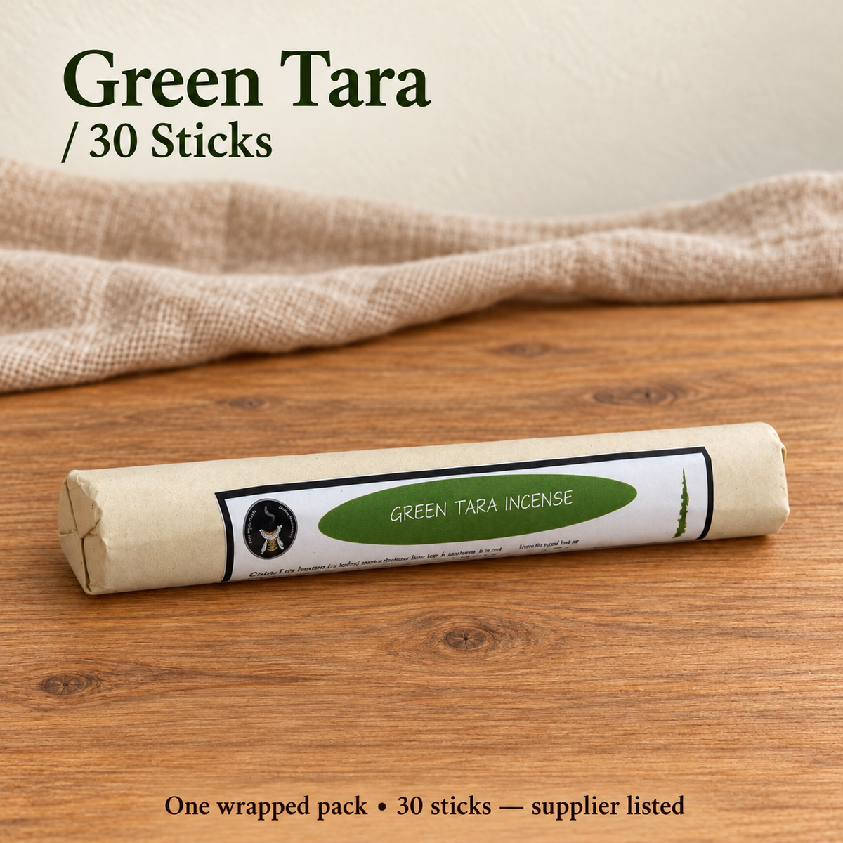 Chimi Poizokhang Green Tara Incense — 30-Stick Wrapped Pack — product-05