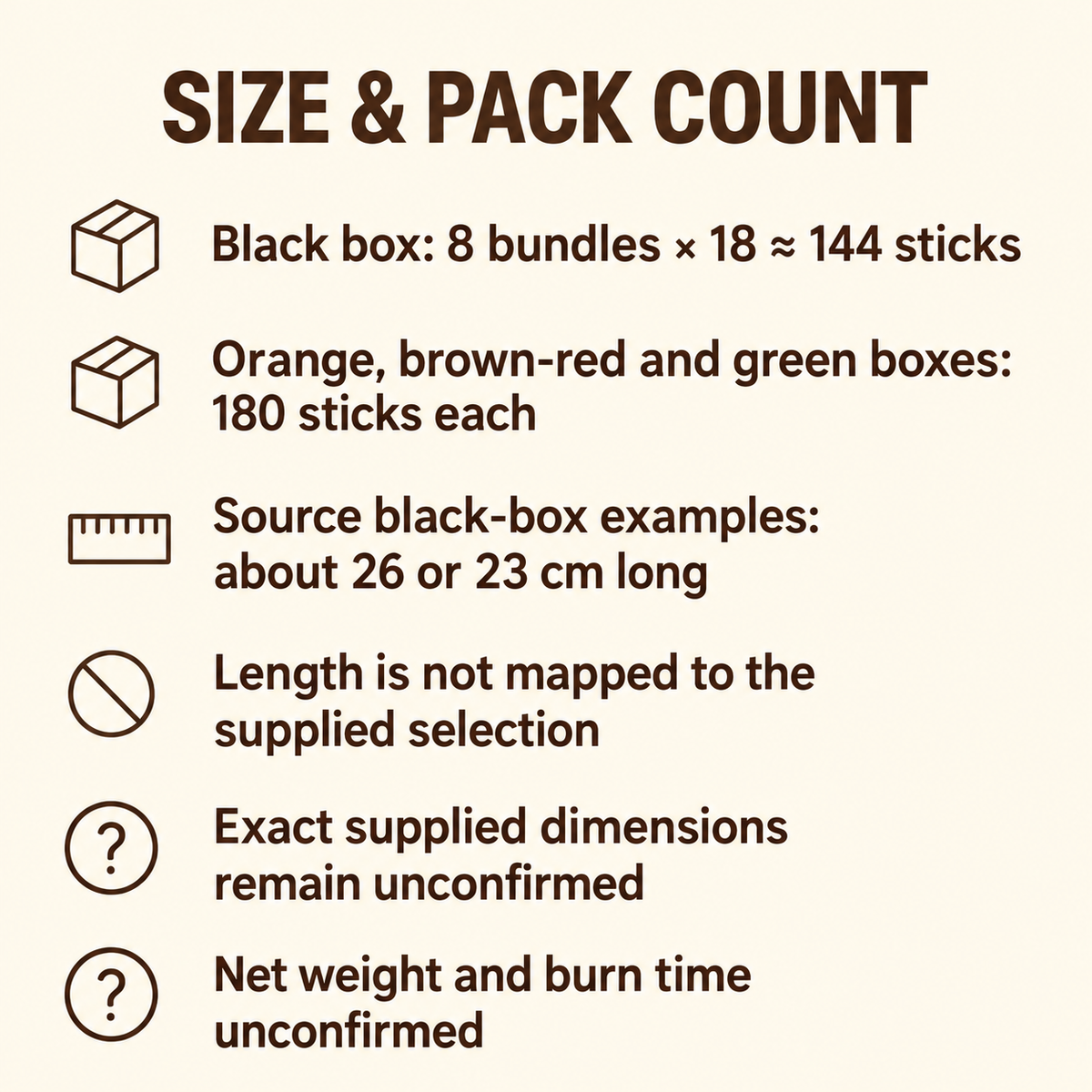 Tibetan-Style Incense Sticks — Four Box Selections | size