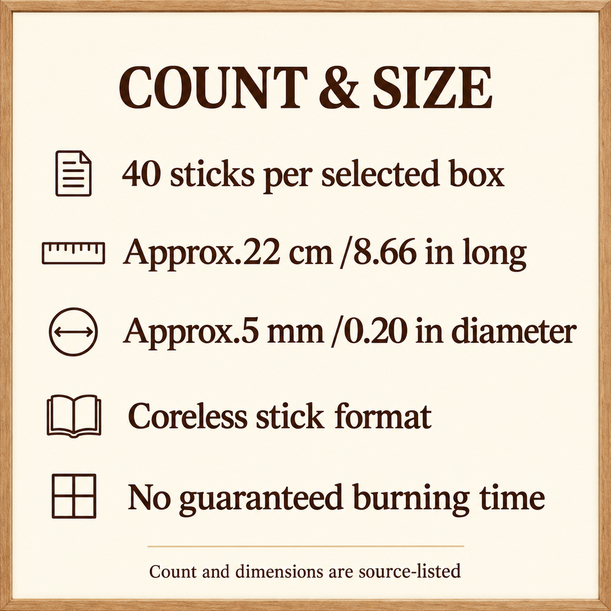 NADO Green Tara Coreless Incense — 40 Sticks, 22 cm | size