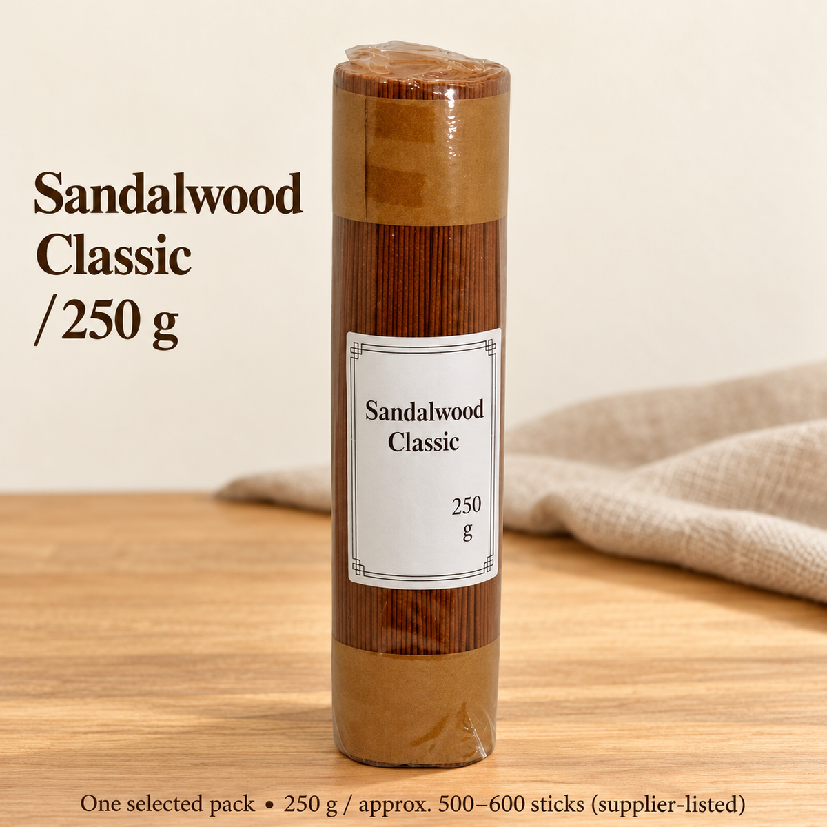 Incense Sticks — Sandalwood, Agarwood, Tibetan Style & Mugwort, 250 g Packs — variant-02