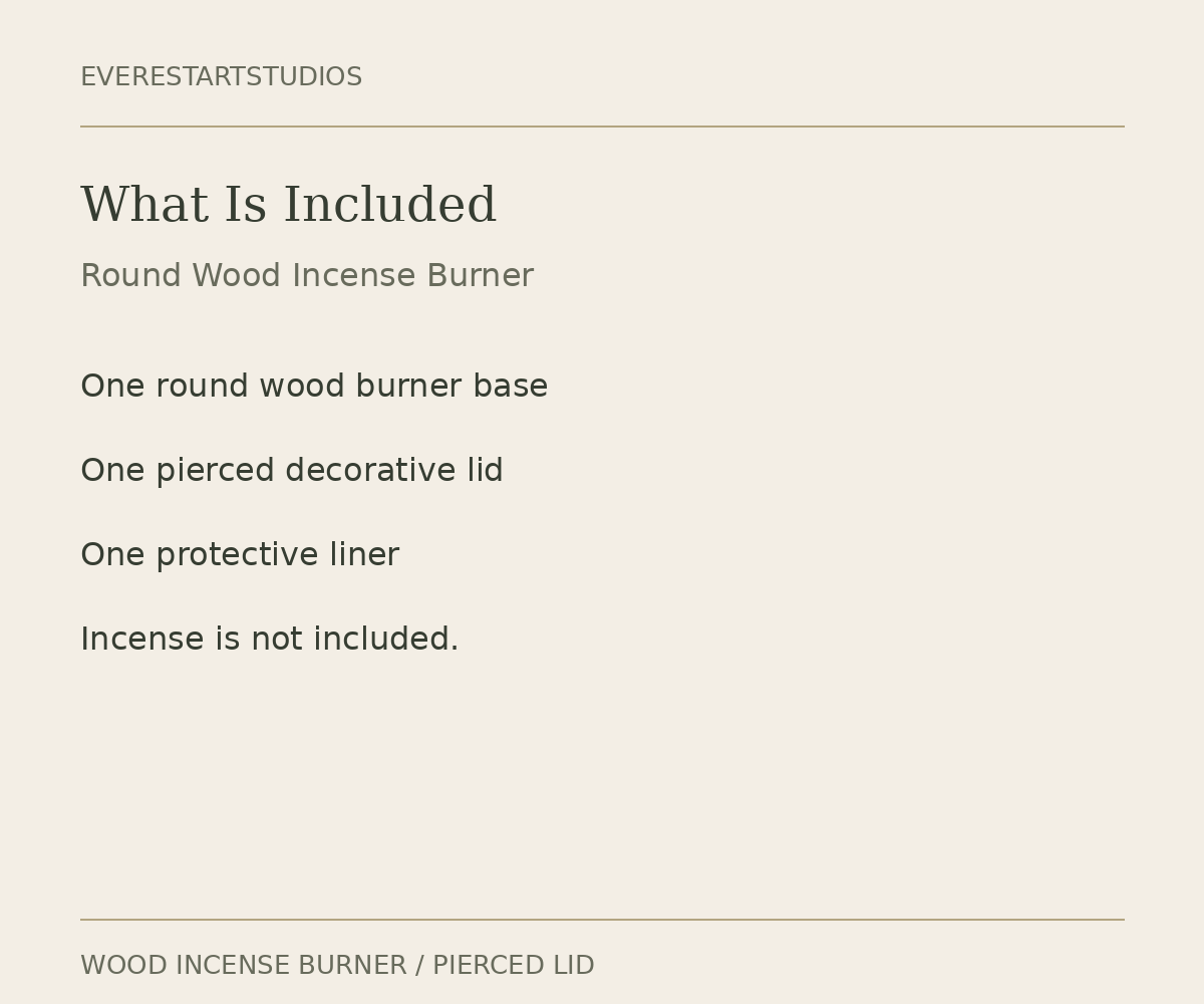 Round wood incense burner — packaging