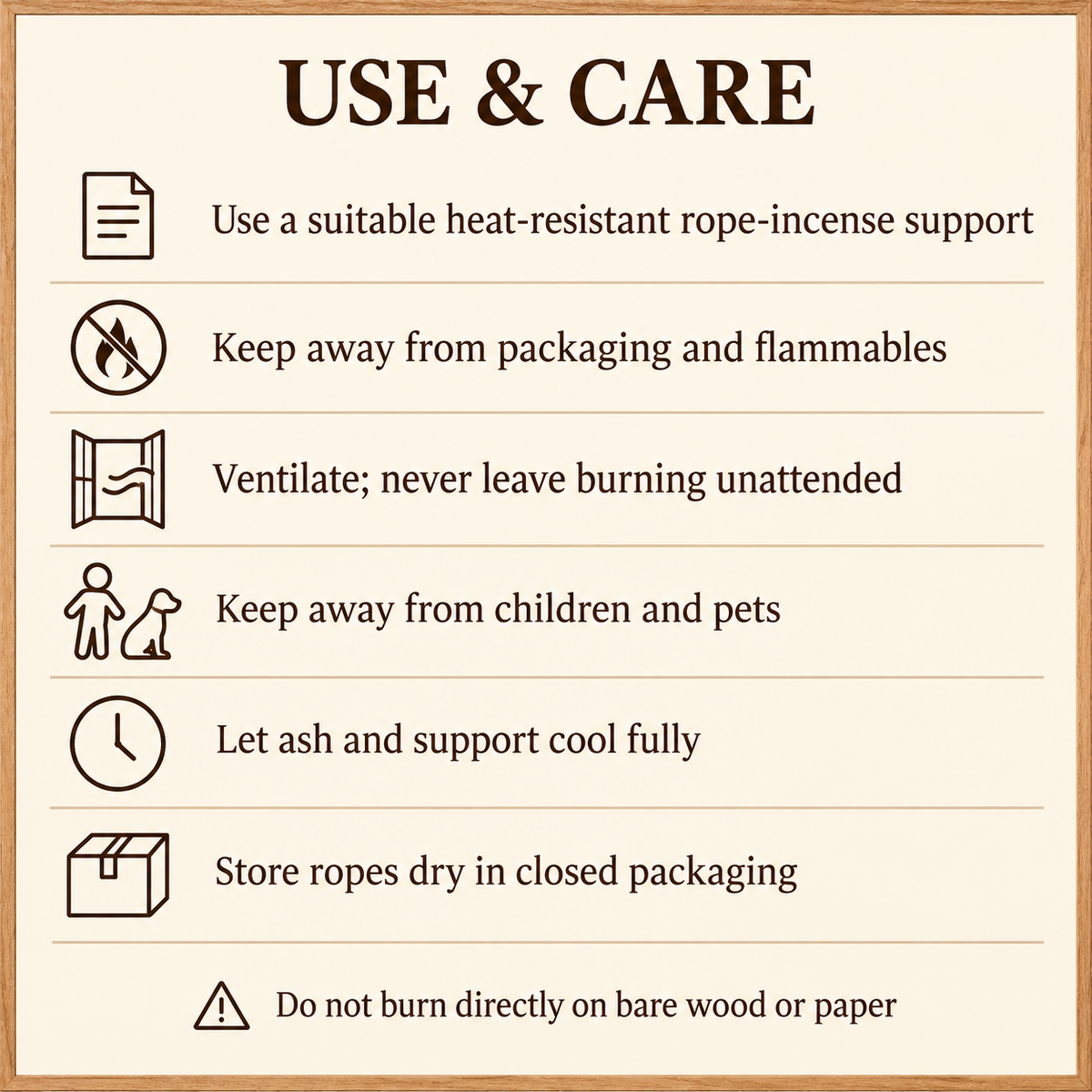 Desert Rose Rope Incense — 50 Ropes in Original Box | care