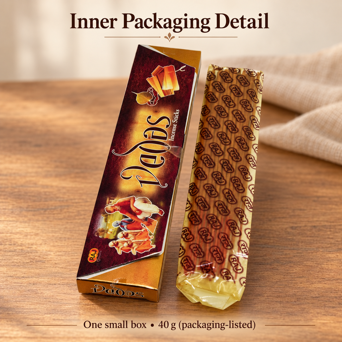RAJ Devas Incense Sticks — One 40 g Box, Approx. 28–30 Sticks | product-03
