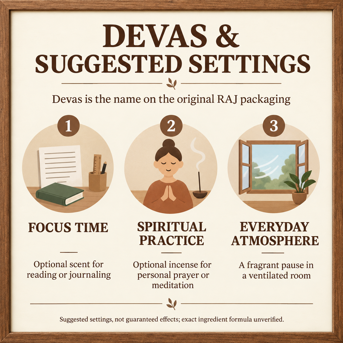 RAJ Devas Incense Sticks — One 40 g Box, Approx. 28–30 Sticks | uses
