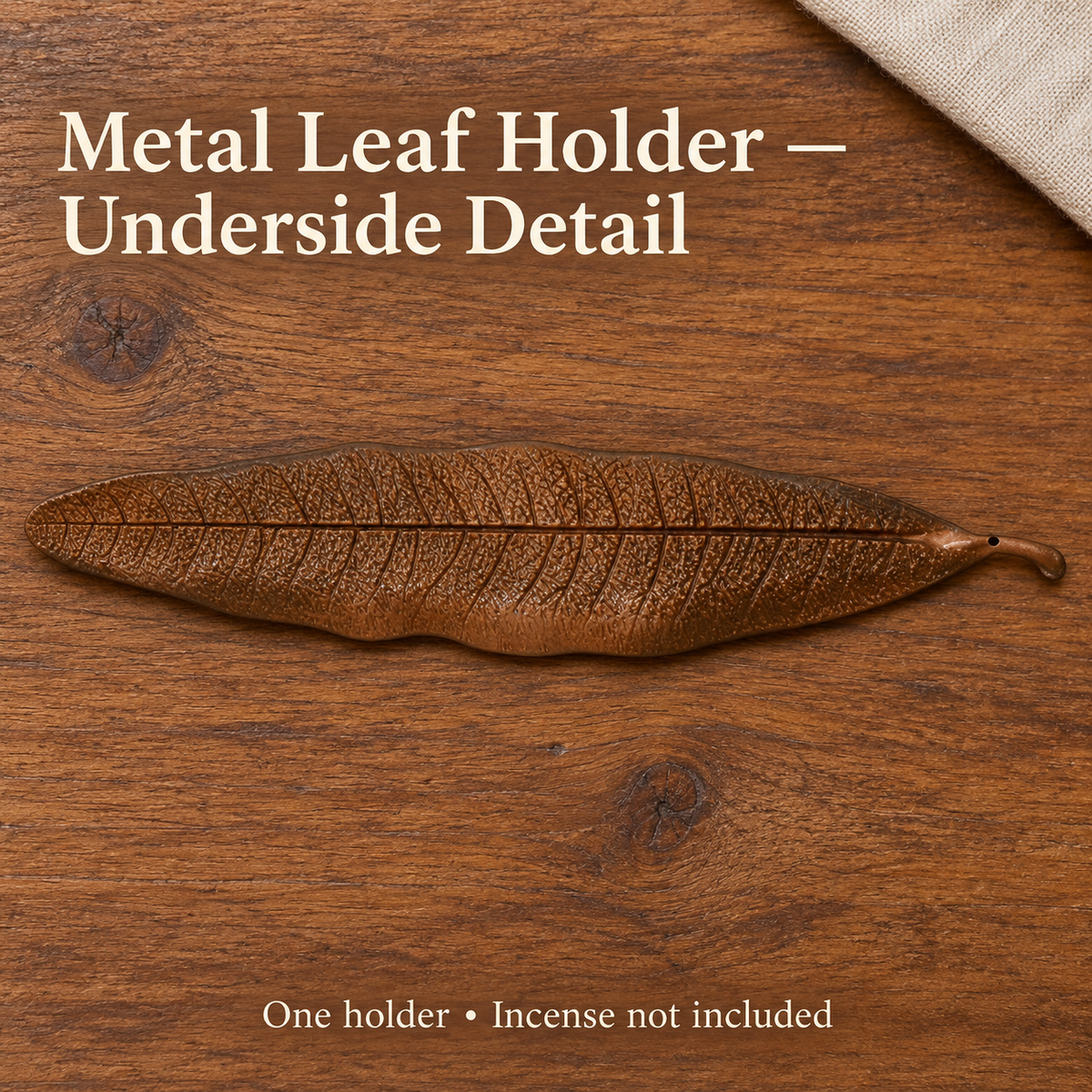 Antique-Finish Metal Leaf Incense Holder — product-04