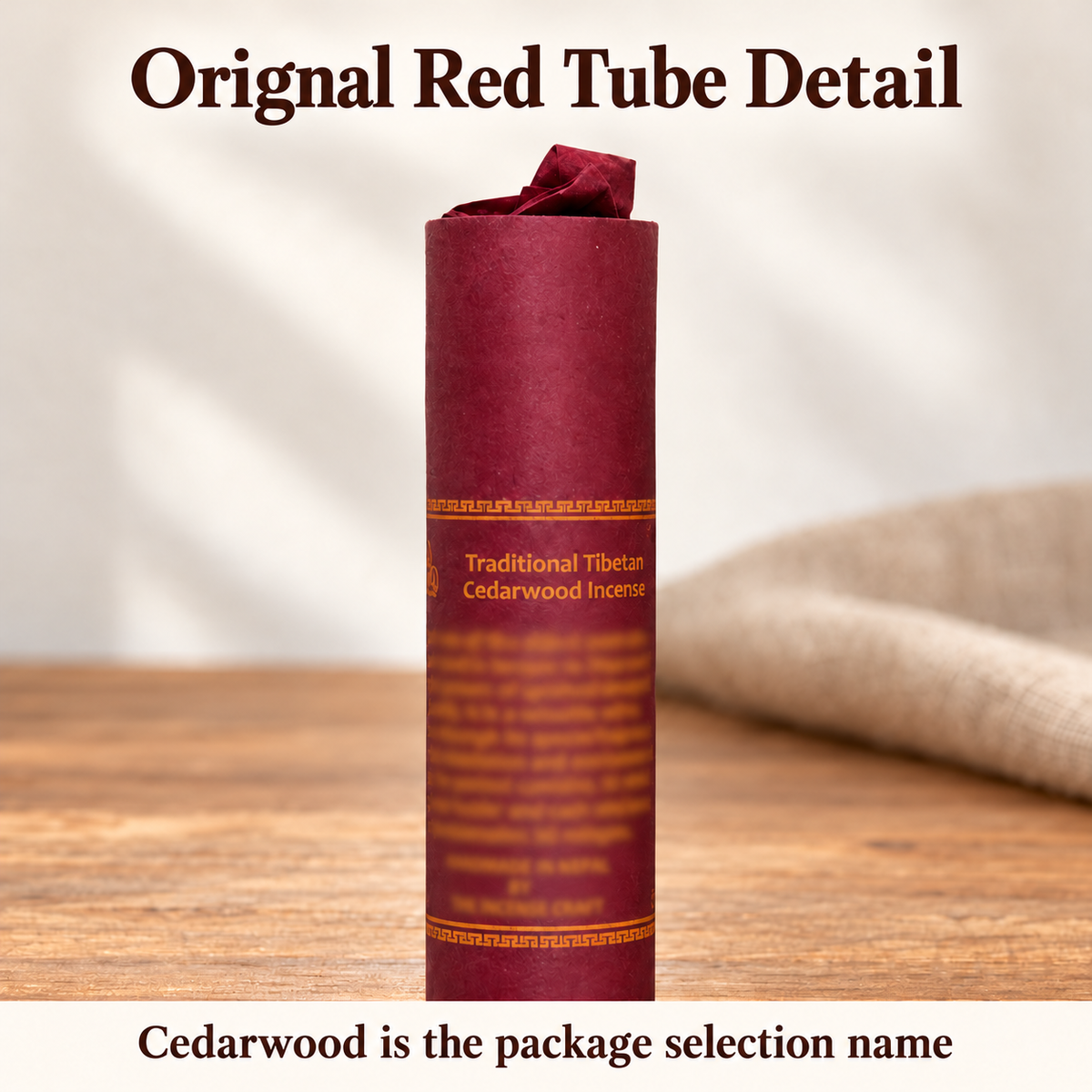 Cedarwood Coreless Incense — Red Tube with Basic Holder | product-04