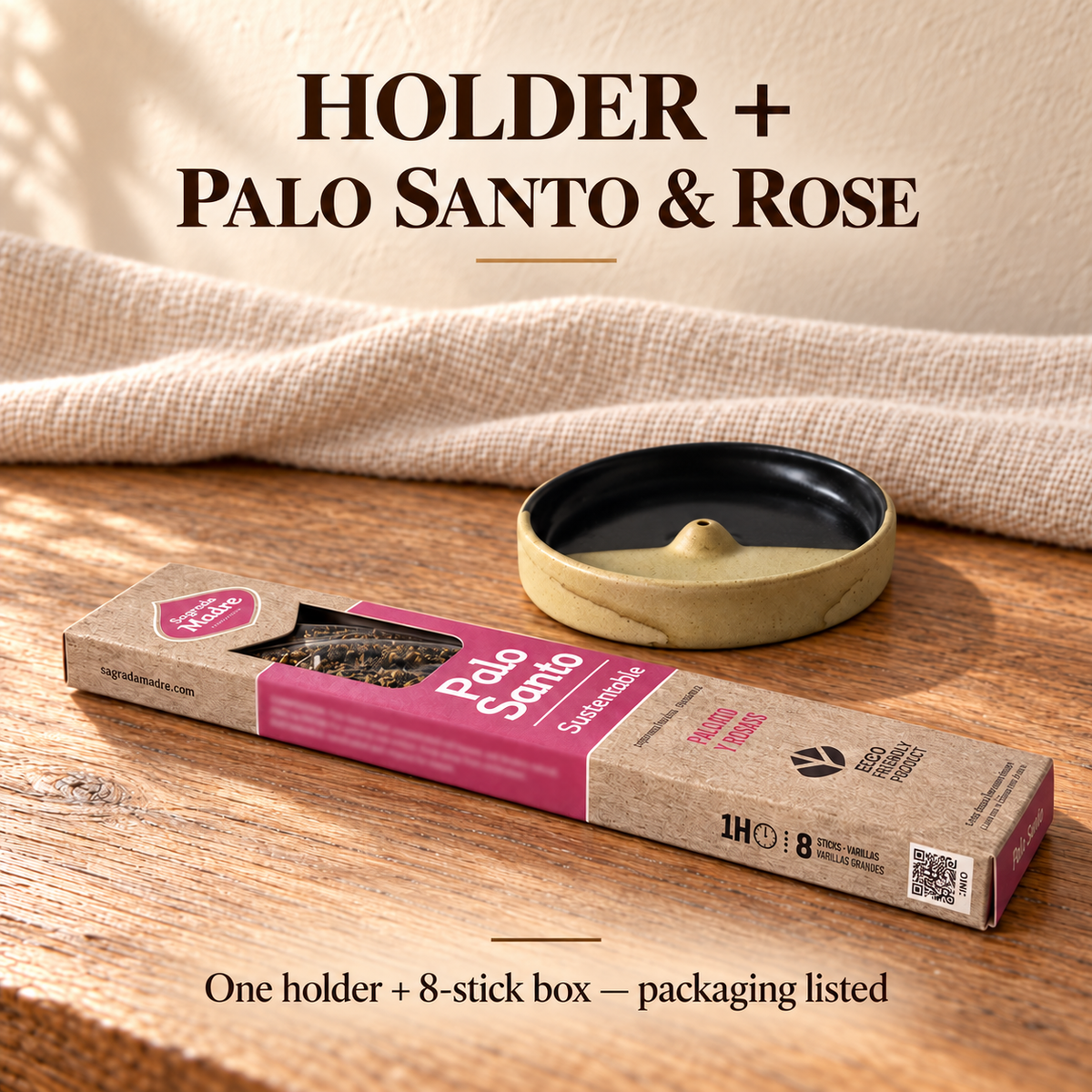 Holder + Palo Santo & Rose