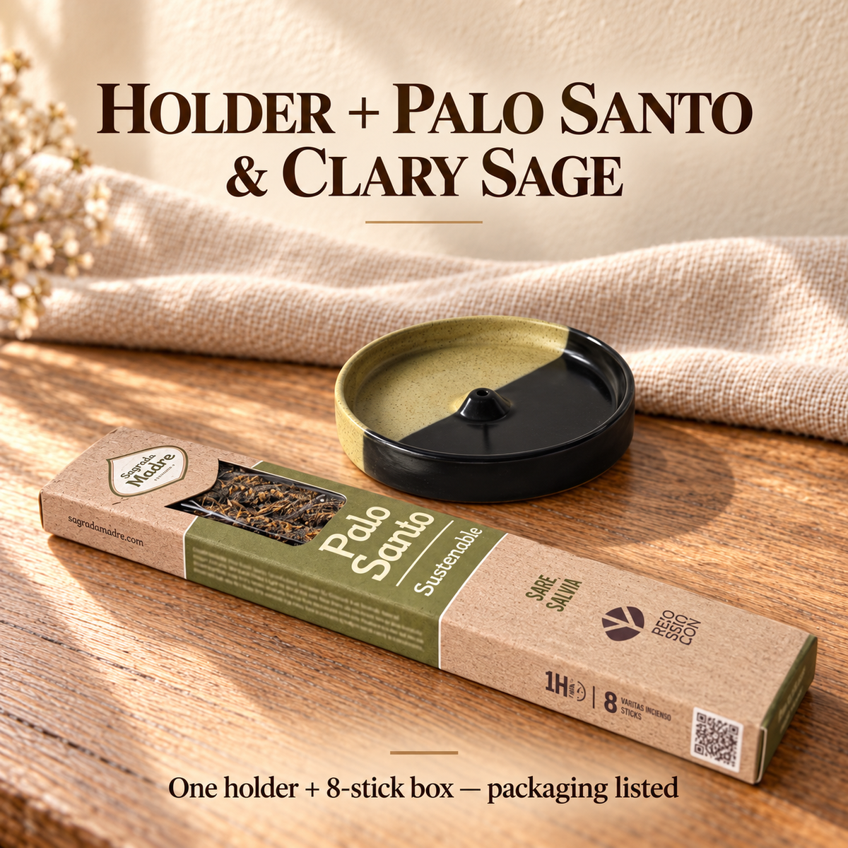 Holder + Palo Santo & Clary Sage