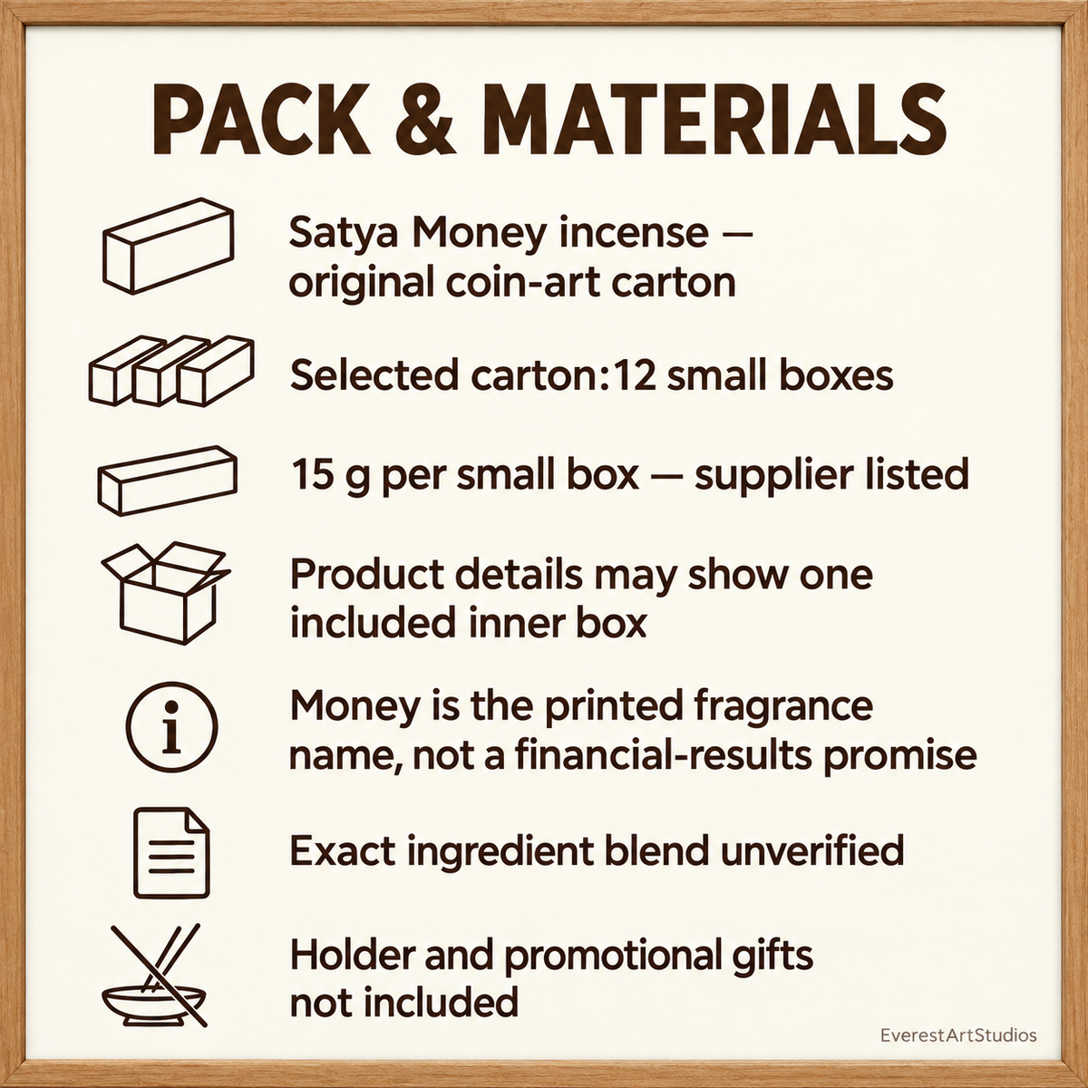 Satya Money Incense Sticks — 12 Small Boxes, 15 g Each | pack