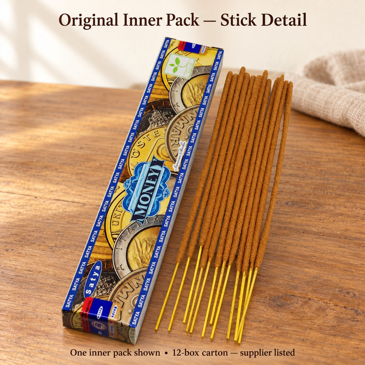 One original Satya Money inner pack with stick detail