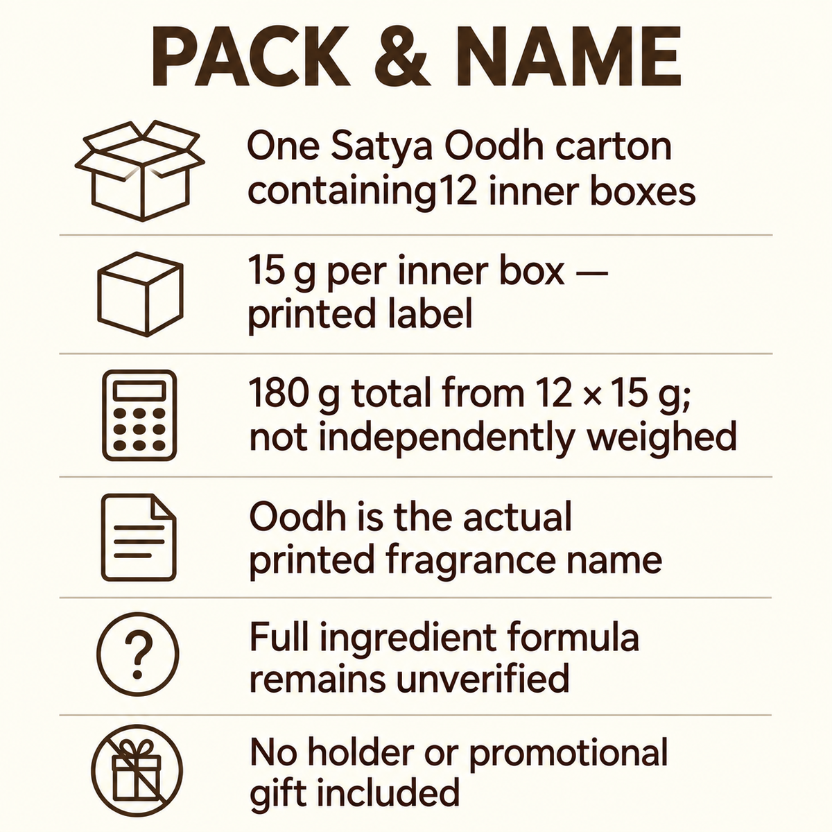 Satya Oodh Incense Sticks —12-Box Carton,15g Each — pack