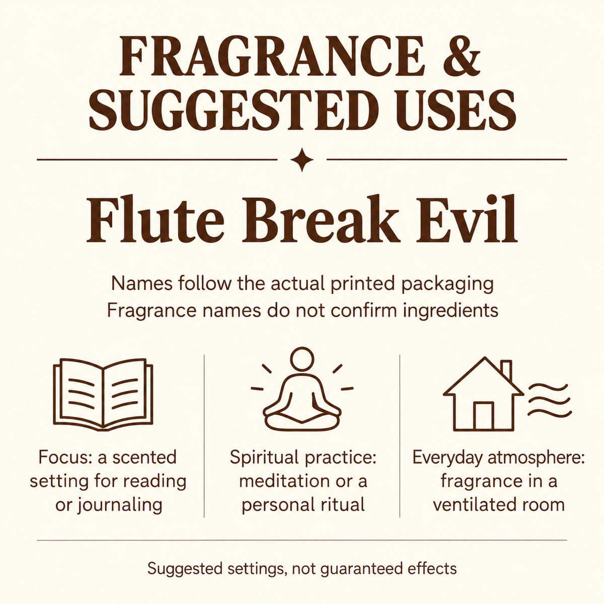 Flute Break Evil Incense Sticks — Six-Box Carton, 120 Sticks — uses