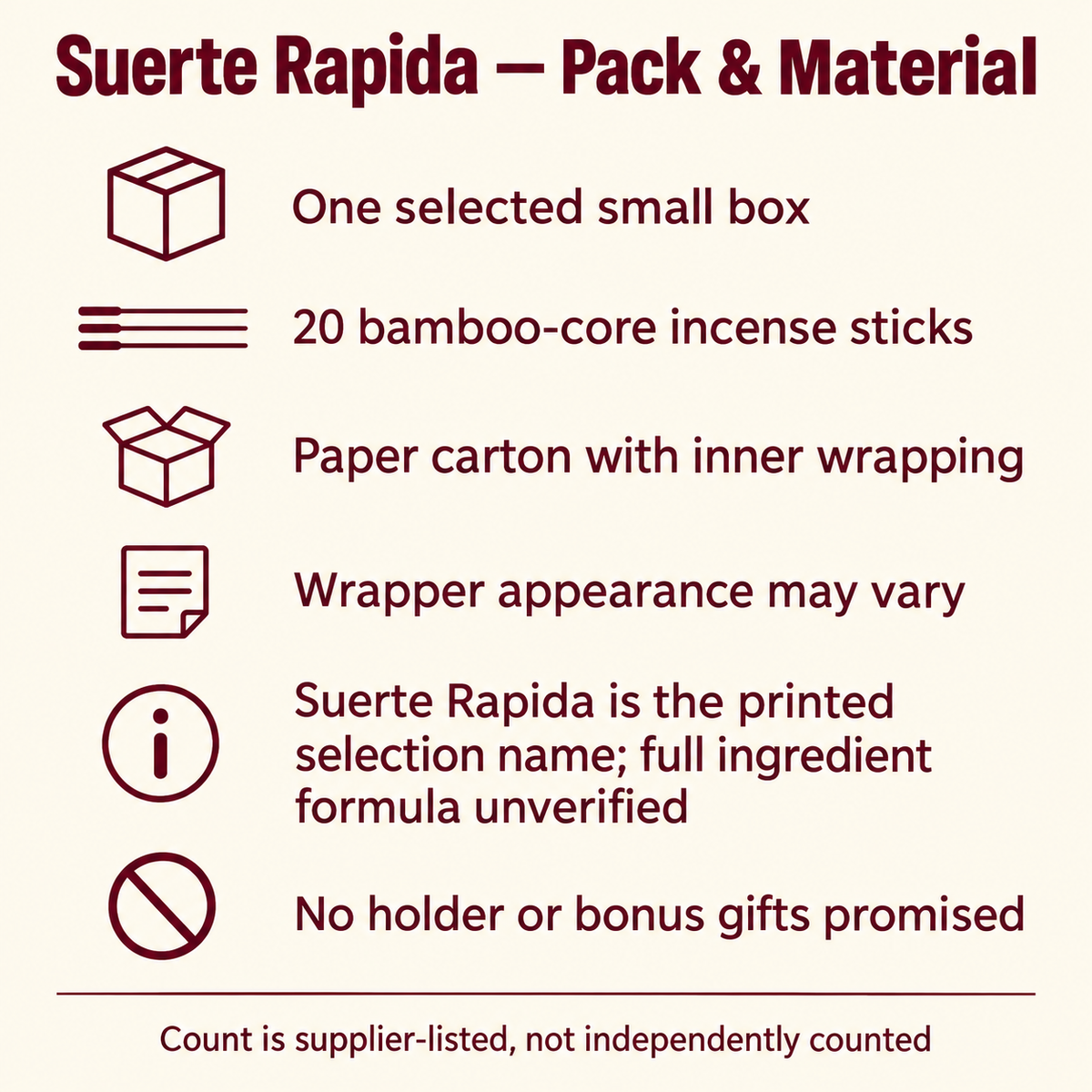 Flute Suerte Rapida — pack and material guide