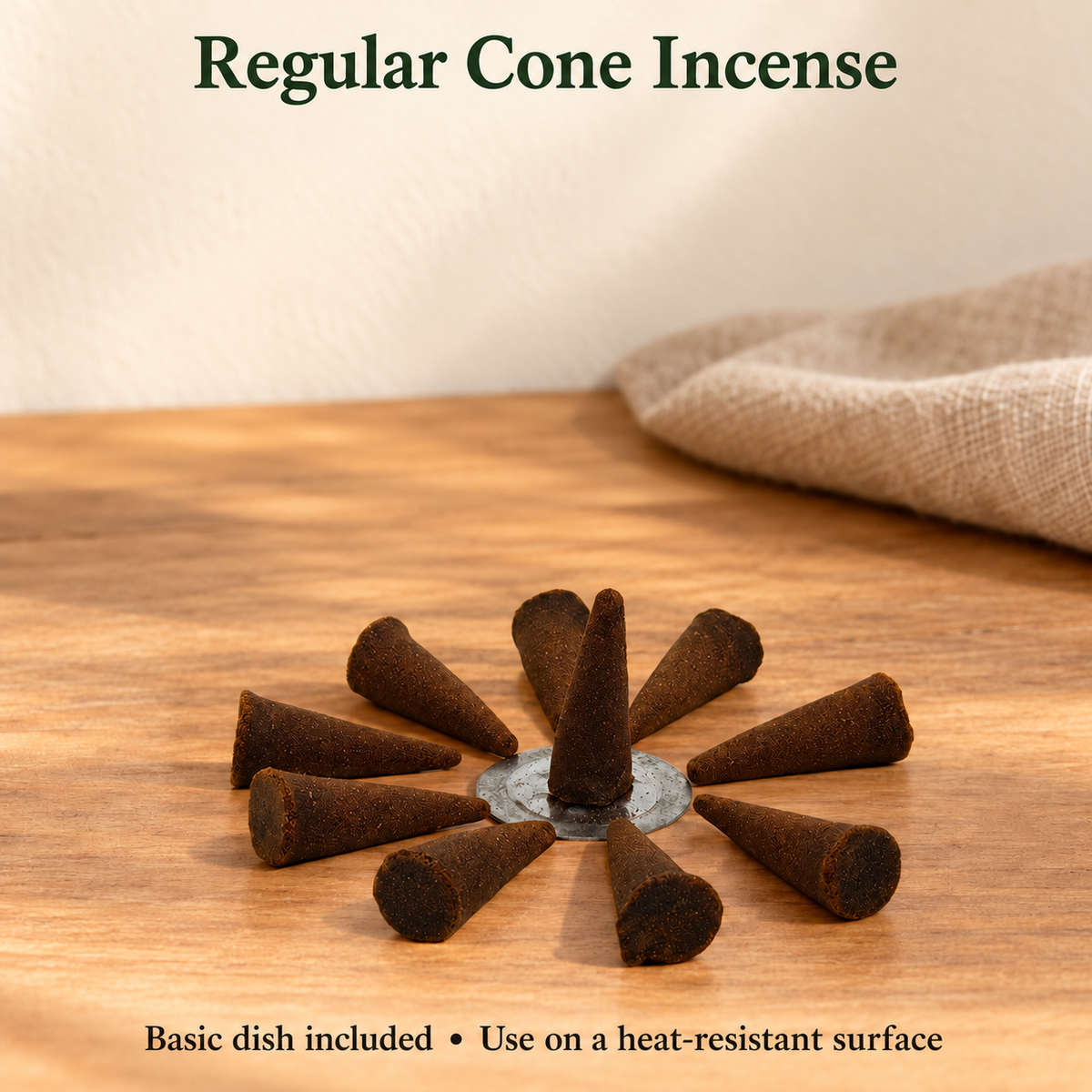 GR Pine Incense Cones — 10-Cones Small Box with Basic Dish | product-04