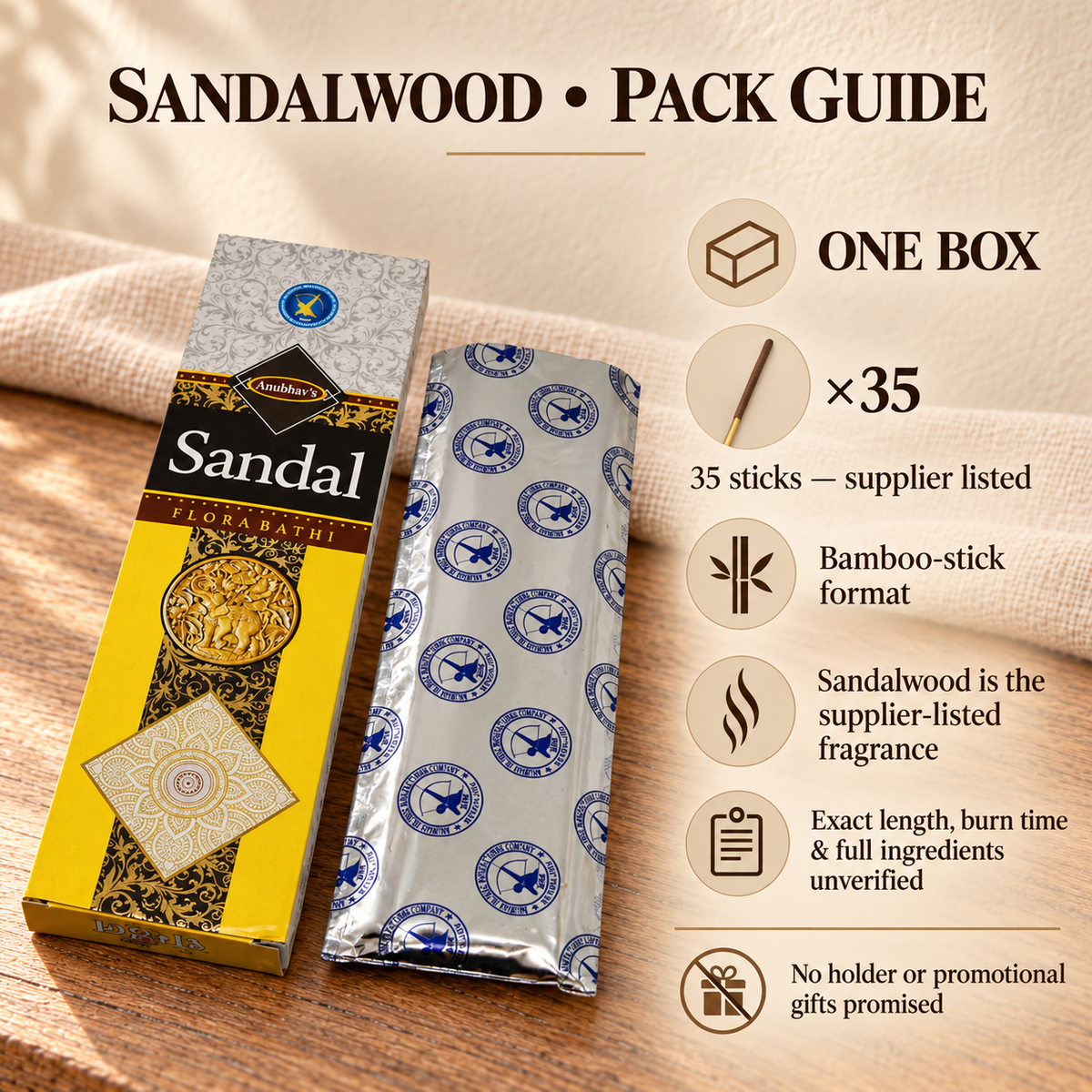 Sandalwood incense — pack