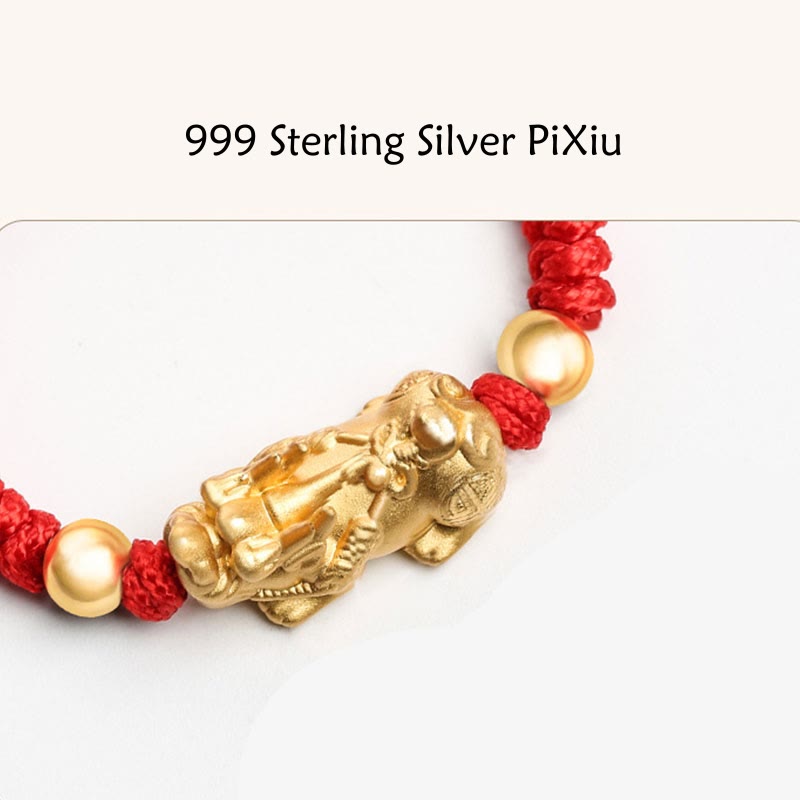 EverestArtStudios 999 足銀貔貅招財金剛結編織兒童手鍊