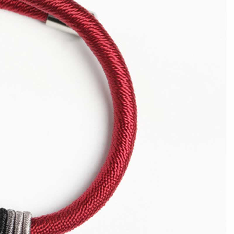 EverestArtStudios 925 Sterling Silver Om Mani Padme Hum Peace Red String Bracelet