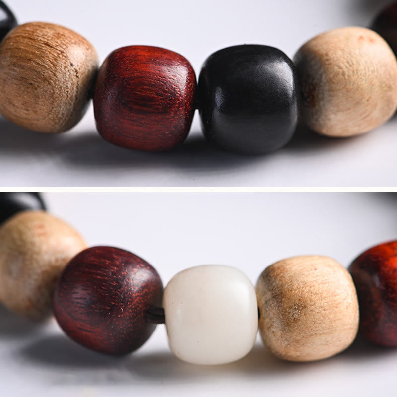 EverestArtStudios Petite Leaf Red Sandalwood Ebony Wood Adorable Feline Carved Safeguard Wristband