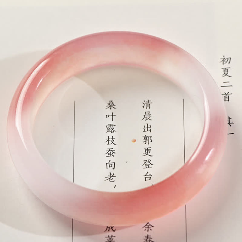 EverestArtstudios 粉色金丝玉招财手镯