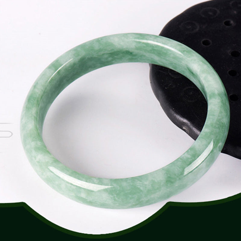 EverestArtStudios Genuine Jade Abundance Cuff Bracelet
