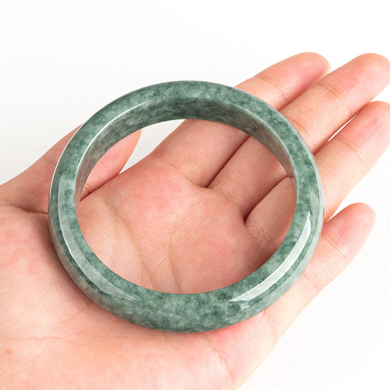 EverestArtstudios Natural Jade Luck Wealth Bangle Bracelet