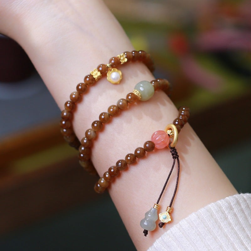 EverestArtstudios Jade Butterfly Gourd Prosperity Luck Bracelet Necklace