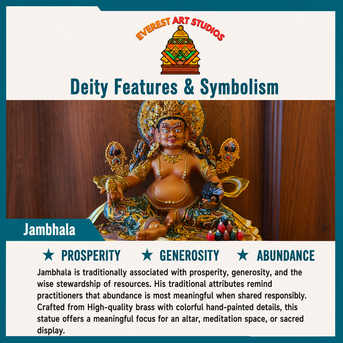 Jambhala deity and symbolism information card