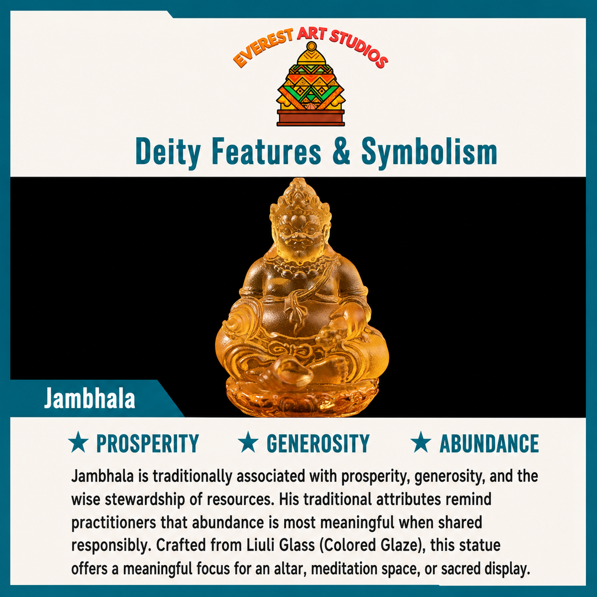Jambhala deity and symbolism information card