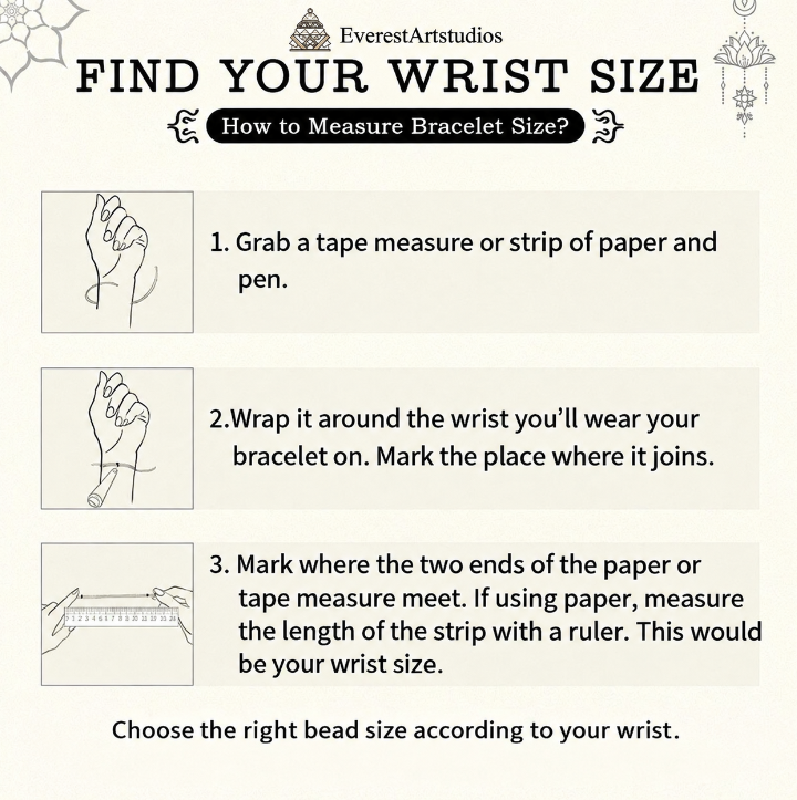 DECORATED MALA BEADS — WRIST & FIT GUIDE