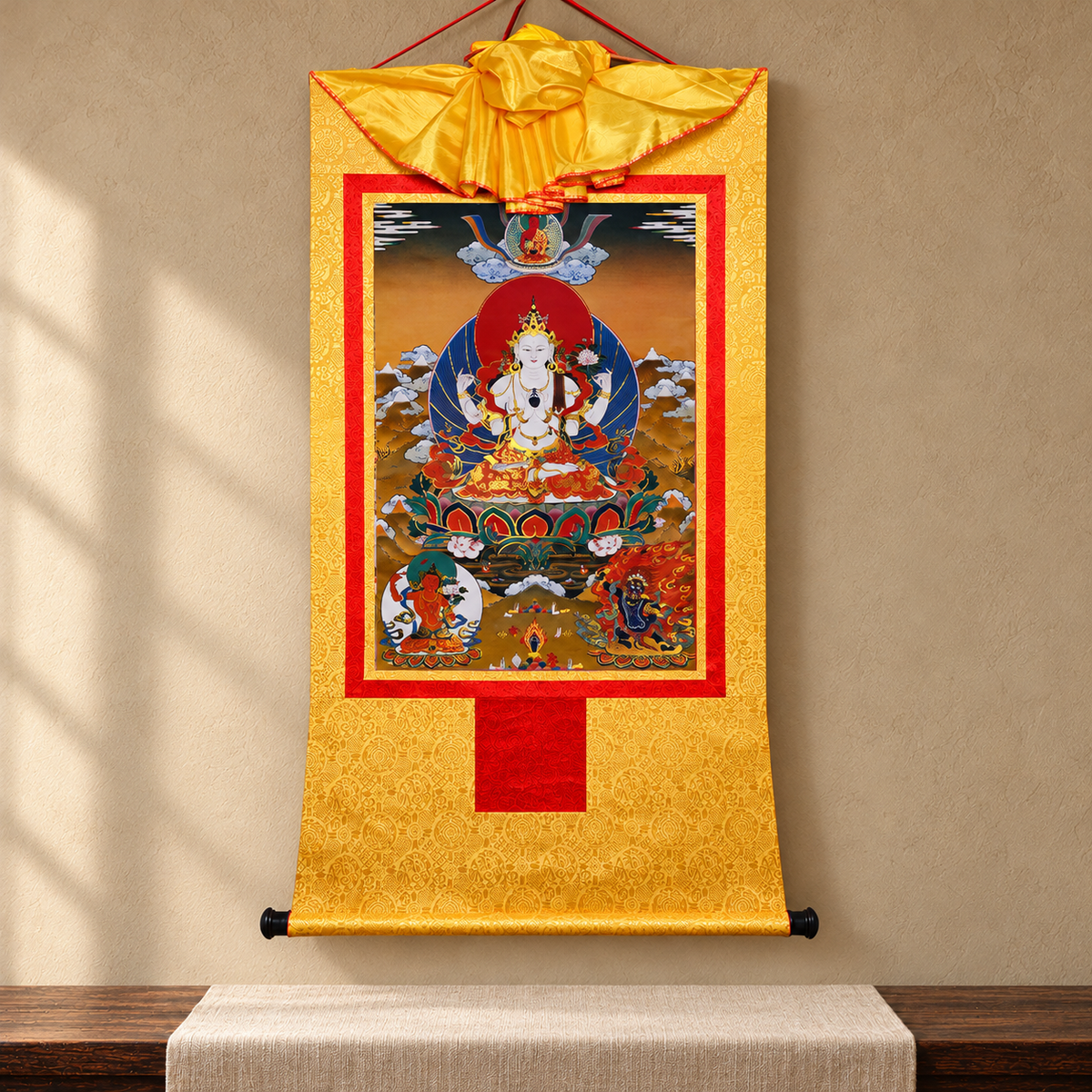 Four-Armed Chenrezig and Three Protectors