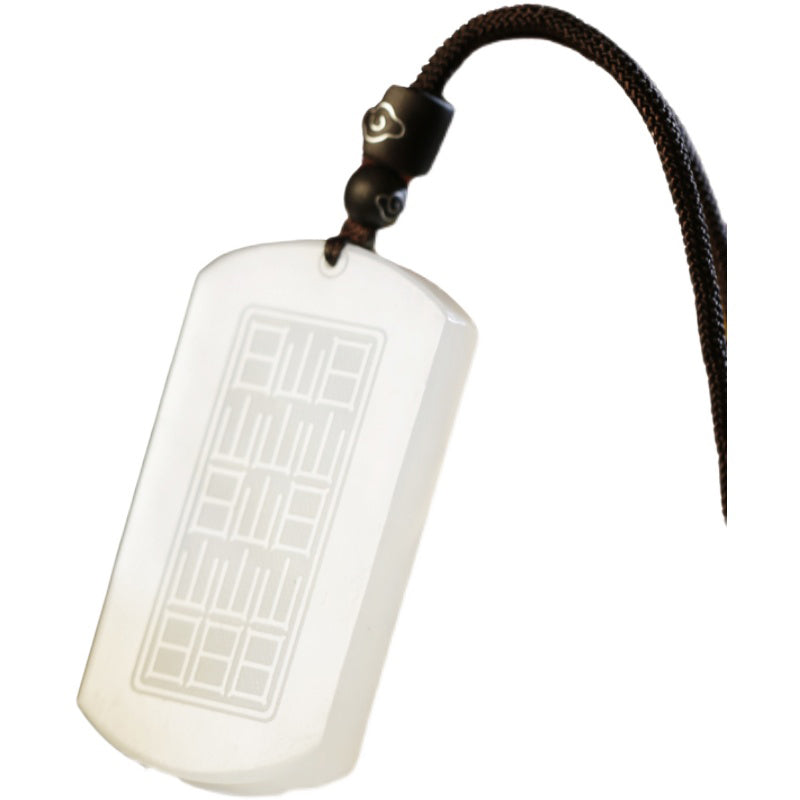 EverestArtstudios White Jade PiXiu Yin Yang Luck Protection Necklace Pendant