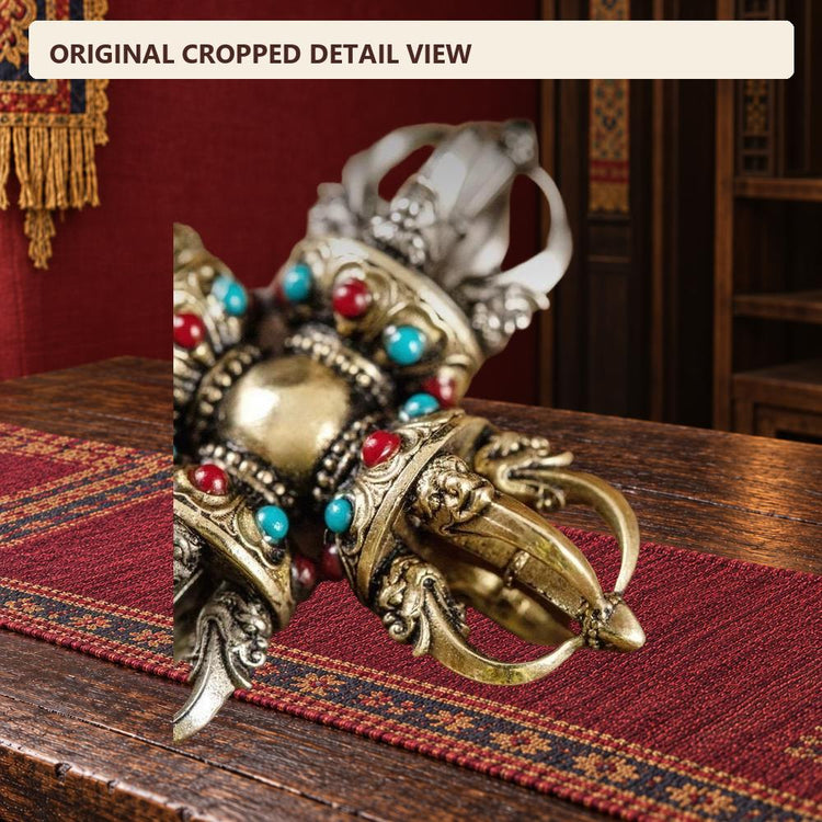 Handcrafted Cross Vajra Pendant, Nepalese Brass Filigree, Handmade Tibetan Style Colorful Beads