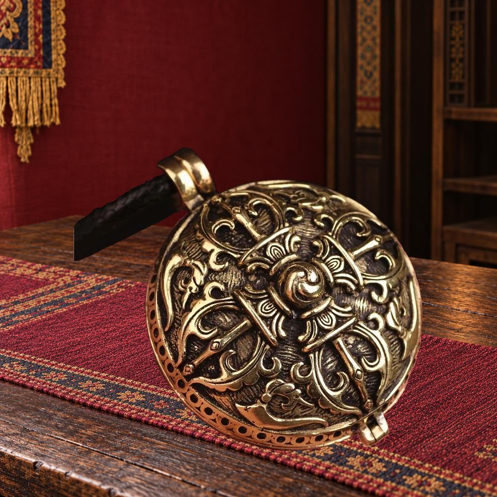 Handmade Tibetan Brass Ghau Prayer Box Necklace Buddhist Amulet Locket Protection Meditation Spiritual Jewelry Gift for man woman