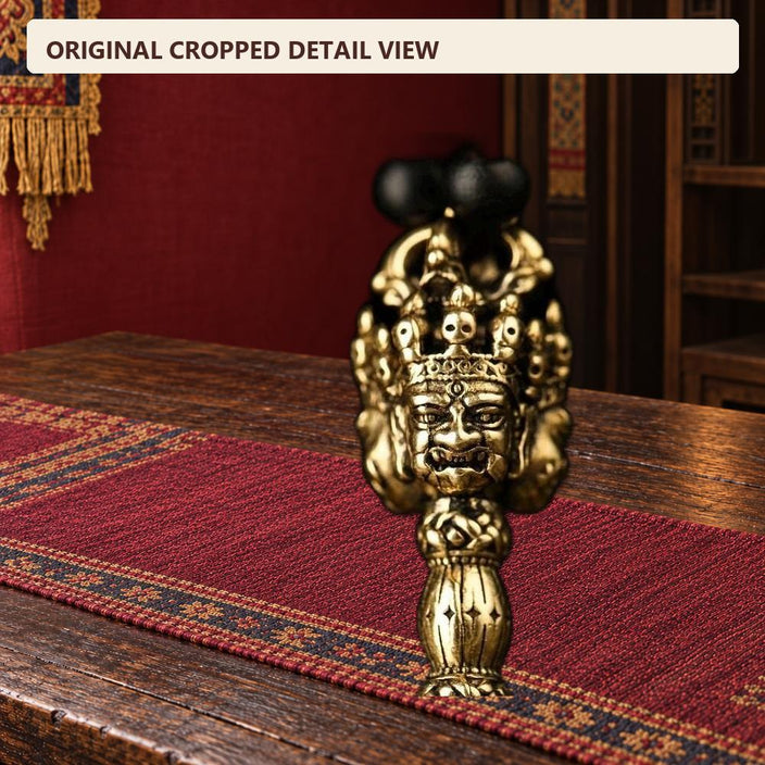 Phurba Vajra Dagger Vintage Handmade Nepal Tibetan Pendant Necklace Dispels negative energy Pure Brass Amulet for Men and Women