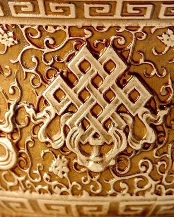 Handcrafted Brass Offering Bowl, Tibetan Buddhist Copper Altar Cup, for Rituals Meditation