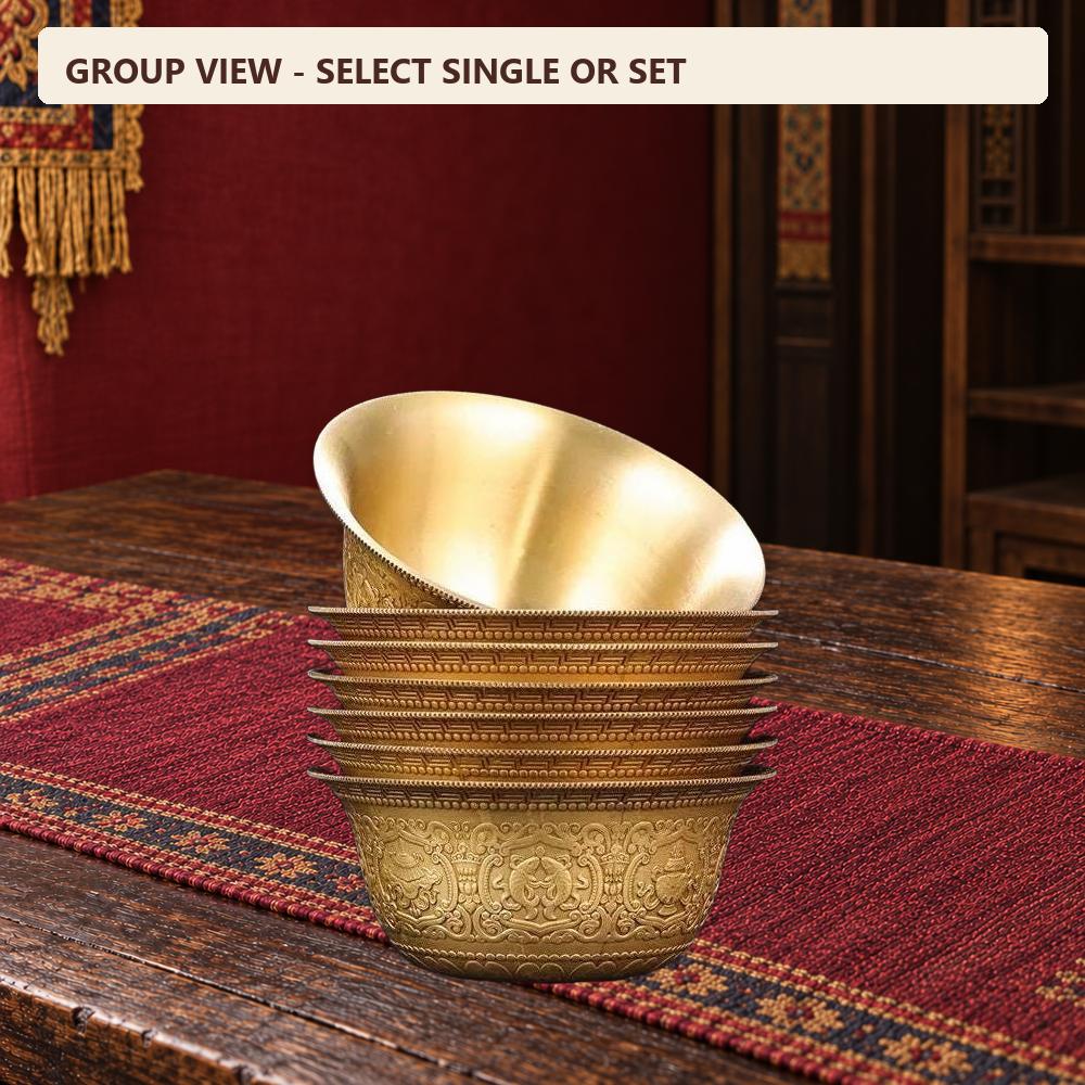 Handcrafted Brass Offering Bowl, Tibetan Buddhist Copper Altar Cup, Rituals Meditation and Incense Offerings