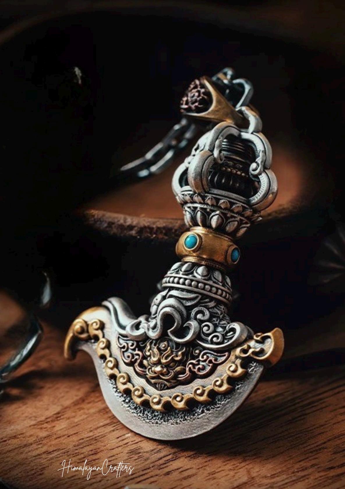 Handcrafted Nepalese Brass Handmade Tibetan Style gift Tibetan Vajra Dorje Sacred Buddhist Ritual